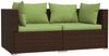 vidaXL 3-tlg. Garten-Lounge-Set mit Kissen Braun Poly Rattan 317554 Bild 3