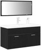 vidaXL Badezimmermöbel-Set 3 pcs Schwarz Eichen-Optik Holzwerkstoff 3334330 Bild 3