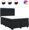 vidaXL Boxspringbett mit Matratze Schwarz 140x190 cm Samt 3293214 Bild 2