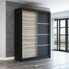 Schwebetürenschrank COLIN 2-türig Schrank 160 cm Farbe: Schwarz , sonoma Bild 2