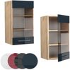 Küchenglasschrank Fame-Line Dunkelblau Hochglanz 40 cm Vicco Bild 5