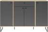 Sideboard >Kandoo< in Anthrazit / Evoke Oak Dekor - 135x89x38 (BxHxT) Bild 4