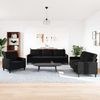 vidaXL 3-tlg. Sofagarnitur mit Kissen Schwarz Samt 3278436 Bild 3