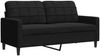 vidaXL 3-tlg. Sofagarnitur mit Kissen Schwarz Samt 3278436 Bild 4
