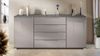 Vladon Sideboard Linio V2 (Moderne Kommode, mit 2 Türen & 4 Schubladen), Anthrazit matt/Sandgrau Hochglanz, 166,5 x 75,5 x 35 cm (BxHxT) Bild 2