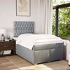 vidaXL Boxspringbett mit Matratze Hellgrau 120x200 cm Stoff 3292762 Bild 4