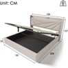 Polsterbett mit Bettkasten & USB-Anschluss, 180x200 cm, Beige, ohne Matratze Bild 3