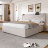 Polsterbett mit Bettkasten & USB-Anschluss, 180x200 cm, Beige, ohne Matratze Bild 5