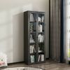 Dmora Vitrine Izano, Glas-Sideboard, Mehrzweckvitrine, Hängendes Bücherregal mit Glastüren, 70x35 h180 cm, Schiefer Bild 2
