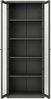 Dmora Vitrine Izano, Glas-Sideboard, Mehrzweckvitrine, Hängendes Bücherregal mit Glastüren, 70x35 h180 cm, Schiefer Bild 4