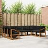 vidaXL Outdoor-Sofagarnitur mit Kissen 9 pcs Natürlich und Schwarz 3369059 Bild 1