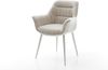 Esszimmerstuhl Kaira-Flex Webstoff Soft Beige 4-Fuß konisch Edelstahl Bild 1