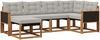 vidaXL Outdoor-Sofagarnitur mit Kissen 6 pcs Natürlich und Hellgrau 3382055 Bild 2