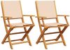 vidaXL Gartenstühle 2 Stk. Beige Massivholz Akazie & Stoff 367672 Bild 2