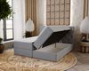 GRAINGOLD Napoli Doppelbett 160x200, Boxspringbett mit hohem Kopfteil und zwei Bettkästen, Velvet-Stoff, Hellgrau Bild 5