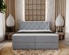 GRAINGOLD Napoli Doppelbett 160x200, Boxspringbett mit hohem Kopfteil und zwei Bettkästen, Velvet-Stoff, Hellgrau Bild 4