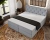 GRAINGOLD Napoli Doppelbett 160x200, Boxspringbett mit hohem Kopfteil und zwei Bettkästen, Velvet-Stoff, Hellgrau Bild 3