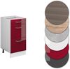 Küchenunterschrank R-Line Rot Hochglanz 40 cm mit Schubladen, AP Eiche Vicco Bild 5