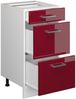 Küchenunterschrank R-Line Rot Hochglanz 40 cm mit Schubladen, AP Eiche Vicco Bild 4