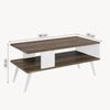 Couchtisch Lycksele 40x90x45 cm Walnussoptik / Weiß [en. casa] Bild 3