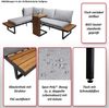 Garten Garnitur HWC-L27, Garnitur Sitzgruppe Lounge-Set Sofa, Spun Poly Alu Akazie Holz MVG-zertifiziert ~ hellgrau Bild 2