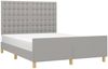 Doppelbett mit Kopfteil Stoff Hellgrau 140x200 cm Bild 3