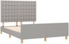 Doppelbett mit Kopfteil Stoff Hellgrau 140x200 cm Bild 4
