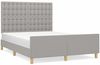 Doppelbett mit Kopfteil Stoff Hellgrau 140x200 cm Bild 2