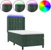 vidaXL Boxspringbett mit Matratze & LED Dunkelgrün 90x190 cm Samt 3139778 Bild 2