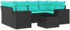 vidaXL 7-teiliges Gartensofa-Set mit Kissen, schwarzes Polyrattan 3222316 Bild 2
