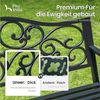 PHI VILLA Gartenbank (Gartenbank, Für den Außenbereich geeignete Bank für 2-3 Personen), Mit gusseiserner Rückenlehne und stabilem Stahlrahmen Bild 3