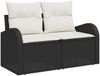 vidaXL Gartensofa-set Schwarz 55 x 55 x 37 cm Poly-Rattan 3345937 Bild 4