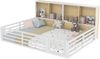 Polsterbett 180×200 cm aus Leinen-Stoff mit LED-Beleuchtung und USB-Typ-C-Anschluss, beige Bild 5