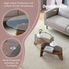 STILVORA Couchtisch Ovaler Kaffeetisch aus Sicherheitsglas mit integrierter Ablagefunktion (Kaffeetisch aus Sicherheitsglas, multifunktionales Design, Fächerförmiges Gestell. Tischbeine aus MDF mit schwarzer Holzoptik), für Esszimmer,Büro Bild 4