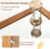 Rechteckiger Spiegel mit Holzrahmen Rustikaler Wandspiegel Unbrechbarer Hängespiegel Braun Bild 4