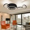LED Deckenleuchte, drehbar, 4 Ringe, opal, schwarz, L 79 cm Bild 2