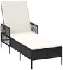 vidaXL Sonnenliege 3 pcs Schwarz und Cremeweiß 55 x 200 x 92 cm 365432 Bild 5