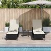 vidaXL Sonnenliege 3 pcs Schwarz und Cremeweiß 55 x 200 x 92 cm 365432 Bild 4