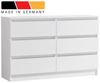 Home Collective Kommode mit 6 Schubladen 95, 120, 140, 160 cm breit Holz Schrank (Highboard Anrichte Schlafzimmer Wohnzimmer Flur Büro Organizer), Kommode 95 cm breit Kommode Sideboard, Weiß Bild 3