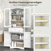 Badezimmerschrank freistehender Hochschrank mit 4 Türen & Schublade Weiß 60 x 30 x 160 cm Bild 1