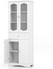 Badezimmerschrank freistehender Hochschrank mit 4 Türen & Schublade Weiß 60 x 30 x 160 cm Bild 2