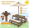 COSTWAY Garten-Kindersitzgruppe Picknicktisch, mit Sonnenschirm, aus Holz Bild 3