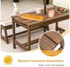 COSTWAY Garten-Kindersitzgruppe Picknicktisch, mit Sonnenschirm, aus Holz Bild 2