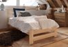 Home Collective Holzbett mit Lattenrost Modern Bett Kiefer Bettgestell Massivholzbett Klassisch (90x200, 120x200, 140x200, 160x200 cm), Einzelbett, Skandi Boho Landhaus Kopfteil hoch 100x200 cm natur Bild 3