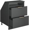 Küchenschrank für Dachschrägen R-Line Anthrazit-Gold 60 cm mit 2 Schubladen, Schrankkorpus 60 cm Tiefe Vicco Bild 3