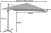 Ampelschirm HWC-A96, Gastronomie Sonnenschirm, 3x3m (Ø4,24m) Polyester/Alu 23kg ~ creme ohne Ständer, drehbar Bild 2