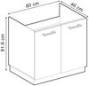 Spülenunterschrank R-Line Edelgrau 80 cm AP Marmor Vicco Bild 3