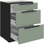 Küchen Unterschrank 60 cm Küche ARIA Aquamarin ultra matt + Schwarz matt, hochwertige Fronten mit Anti Fingerprint Beschichtung, Soft-Close Küchenzeile Küchenblock Bild 3