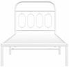 vidaXL Bettgestell mit Kopfteil Metall Weiß 90x190 cm 377158 Bild 4