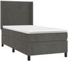 vidaXL Boxspringbett mit Matratze Dunkelgrau 80x200 cm Samt, Härtegrad: H2 [3132526] Bild 3